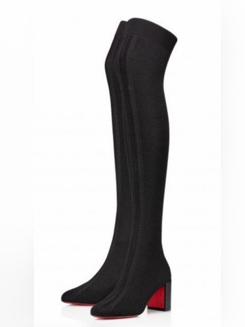Christian Louboutin Women’s Mesh Knee-High Sock Boots